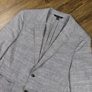 Banana Republic Blazer Mens 42R Gray Tollegno 1900 Slim Unstructured Sport Coat